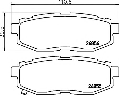 Гальмівні колодки дискові зад. Subaru Tribeca 05-/Forester 12-/Legacy 3,0  03-