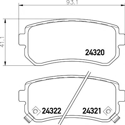 TEXTAR - 2432001 - Гальмівнi колодки дискові зад. Hyundai Accent I20/I30/Ix35/Sonata/Kia CeeD/Rio/Sportage 1.2-3.3 05-