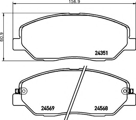 TEXTAR - 2435101 - Гальмівні колодки дискові перед. Hyundai Santa Fe 2.2CRDI/2.7 V6 GLS 06-