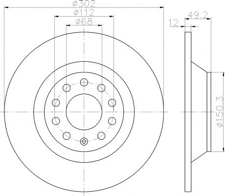 TEXTAR - 92132503 - Диск гальмівний AUDI A6 "R D=302mm "04-18