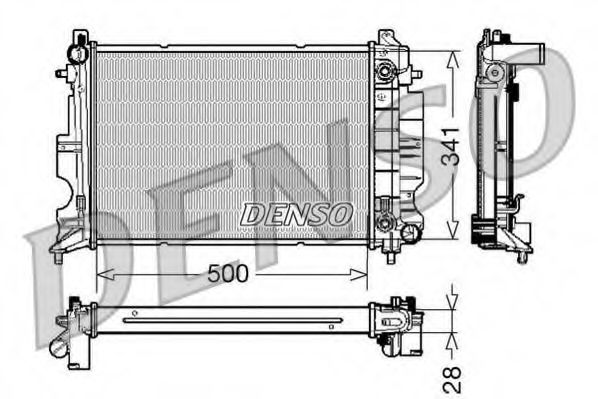 DENSO - DRM25013 - Радиатор, охлаждение двигателя (Охлаждение)