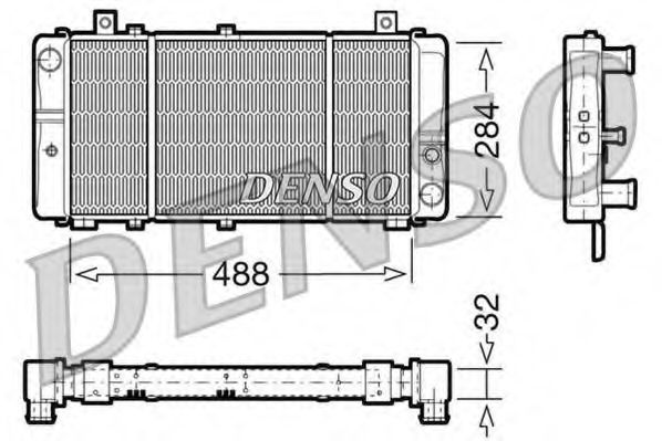 DENSO - DRM27001 - Радиатор, охлаждение двигателя (Охлаждение)