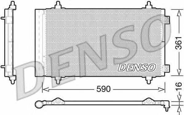 DENSO - DCN21018 - Конденсатор кондицiонера CITROEN/FIAT/PEUGEOT C8/Jumpy/Scudo/Ulysse/807/Expert "1,6-2,0D "06>>