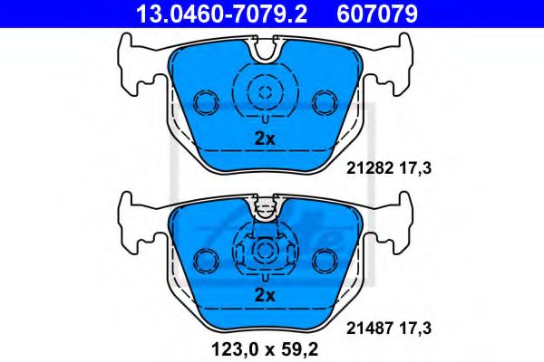 ATE - 13.0460-7079.2 - Гальмівні колодки дискові зад. BMW 3 (E46), 7 (E38), X3 (E83), X5 (E53), Z4 (E85), Z4 (E86); Land Rover Range Rover III 2.0-5.4 10.94-