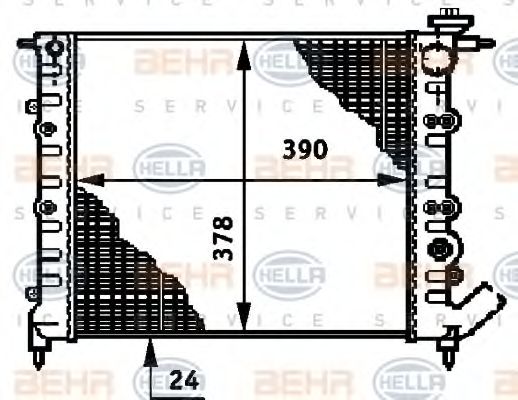 BEHR HELLA SERVICE - 8MK 376 720-521 - Радиатор, охлаждение двигателя (Охлаждение)