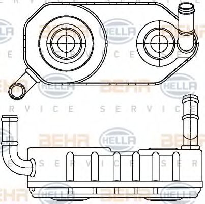 BEHR HELLA SERVICE - 8MO 376 787-671 - Масляный радиатор, автоматическая коробка передач (Автоматическая коробка передач)
