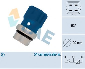 FAE - 34330 - Датчик температури VW Golf VR6; T4 1,9D/2,4D/2,5  95°С