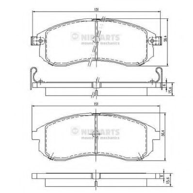 NIPPARTS - N3605052 - Колодки гальмівні передні  Mitsubishi L 200 01-