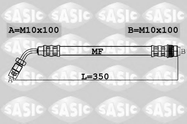 SASIC - 6604019 - Шланг гальмівний зад. Nissan Interstar 07.02-; Opel Movano 09.00-, Renault Master 07.98-