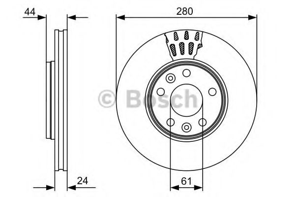 BOSCH - 0 986 479 555 - Гальмівний диск перед. вент. Mercedes Citan (415), Renault Kangoo 02.08-