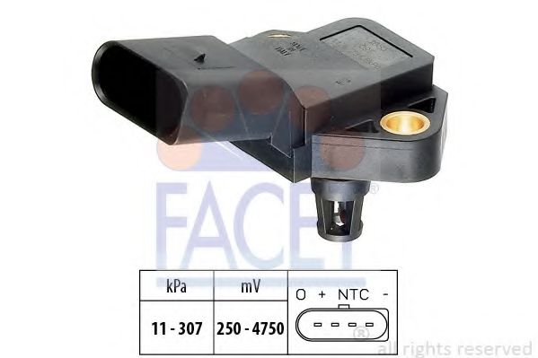 FACET - 10.3075 - Датчик тиску наддува 2.5TDI Crafter 06-/T5 03-