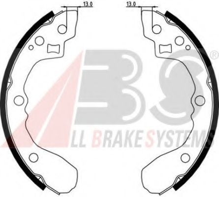 A.B.S. - 9080 - К-кт зад. барабан. колодок Kia Rio I 1.3I/1.5I 00.04->02.07