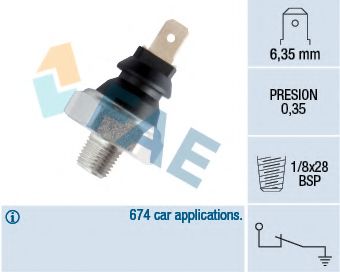 FAE - 11610 - Датчик тиску масла Hyundai Pony/Accent/Toyota Corolla/Mitsubishi Outlander 2.0I/2.4I 02-