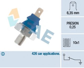FAE - 11690 - Датчик тиску масла VW 1,6-2,0,1,9D/TD/TDI 82-