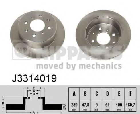 NIPPARTS - J3314019 - Диск гальмівний