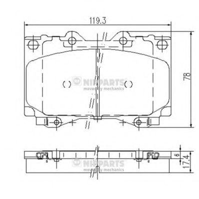 Гальмівні колодки дискові перед.Toyota Land Cruiser Prado II (J120) 02-/Hilux 07-