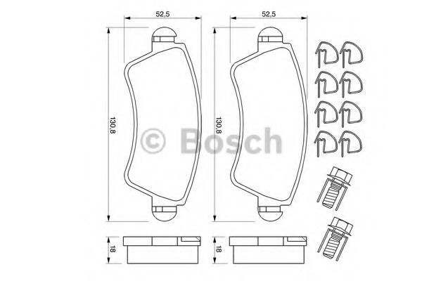 BOSCH - 0 986 424 801 - Гальмівні колодки пер.Peugeot 206 1.6-2.0 99-