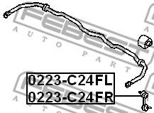 FEBEST - 0223-C24FR - Тяга стабілізатора перед. права Mitsubishi L200 2.5 TD 4WD  01-