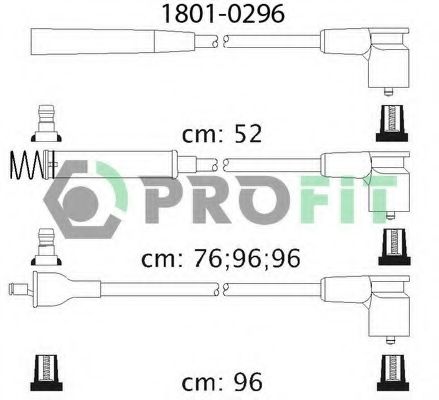 PROFIT - 1801-0296 - Комплект кабелів високовольтних