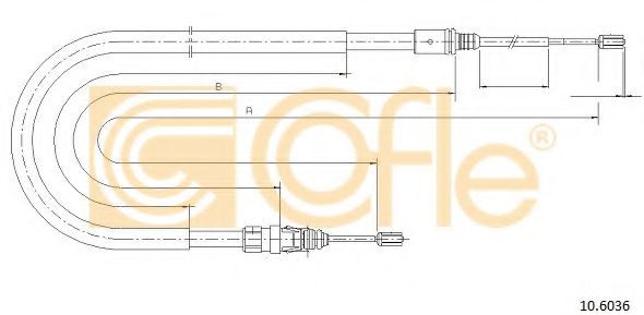 COFLE - 10.6036 - Трос ручного гальма зад. Л/П Peugeot 207 06-