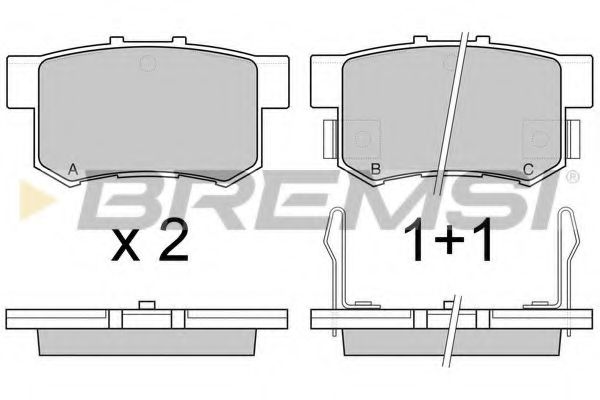 BREMSI - BP2544 - Тормозные колодки зад. Civic 98-/Accord 90-03 (Akebono) (47,5x89x14,5)