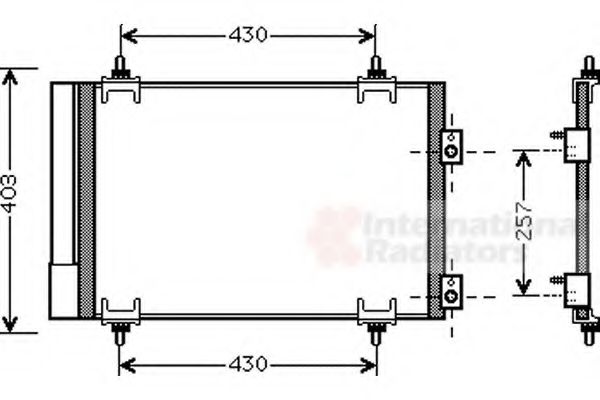 VAN WEZEL - 09005231 - Радіатор кондиціонера Citroen Berlingo 1.6 HDI 08-