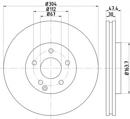 Гальмівний диск передній MB E (W211) 2.6-3.5 03.03-07.09