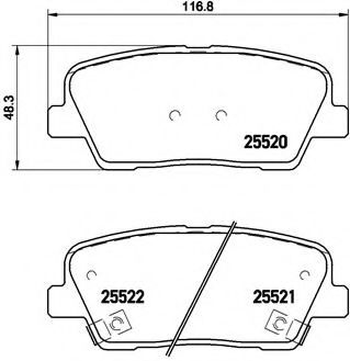 Гальмівні колодки дискові зад.Hyundai Santa Fe 2.2 CRDi 12-