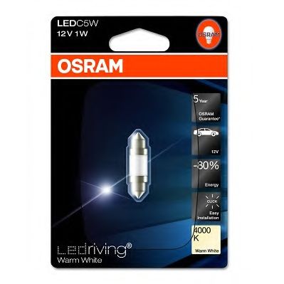 OSRAM - 6498WW-01B - Лампа вспомогат. освещения C5W 12V 1,3W SV8,5-8 LEDriving (1 шт) blister 4000К (пр-во OSRAM)