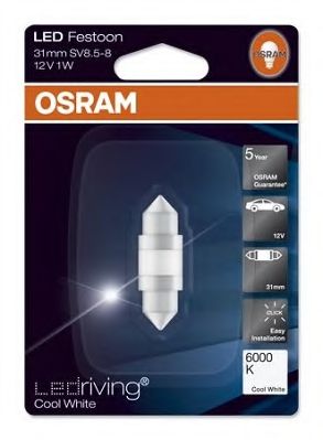 OSRAM - 6497CW - ?? LED 1W 12V SV8.5-8 6000K (31 ? PREMIUM