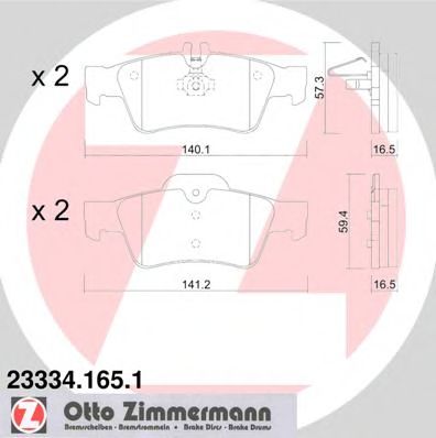 ZIMMERMANN - 23334.165.1 - Гальмівні колодки дискові зад. MB CLS (C219), E (W211, W212), S (W220) 3.0-5.5 09.99-