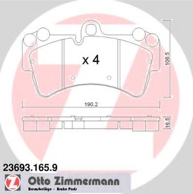 ZIMMERMANN - 23693.165.9 - Колодки гальмівні дискові
