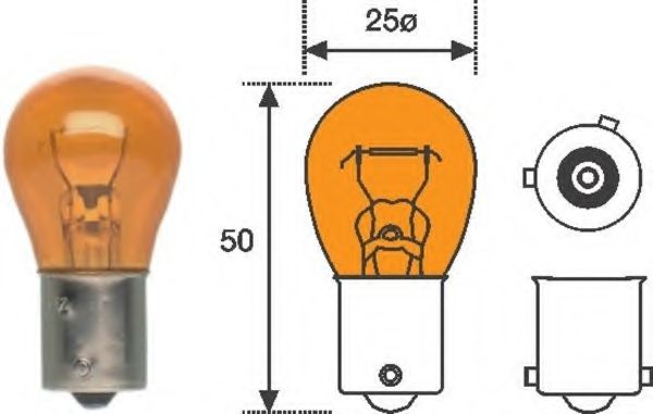 MAGNETI MARELLI - 008507100000 - Лампа PY21W 12V 21W BAU15S