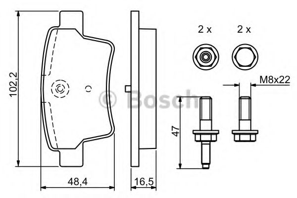 BOSCH - 0 986 494 199 - Гальм.колодки зад. Citroen C4 Picasso 1.8i16V 1.6/2.0HDI 07-