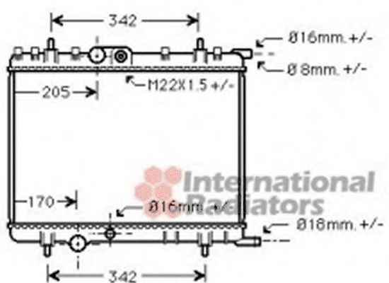 VAN WEZEL - 40002300 - Радиатор 206/307/C4/Xsara/BERLINGO (Van Wezel)