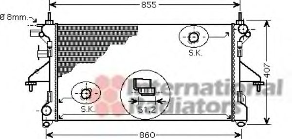 VAN WEZEL - 40002308 - Радиатор BOXER/JUMP/DUCA4 D -AC 06 (Van Wezel)