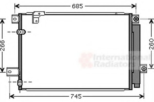 VAN WEZEL - 53005409 - Радіатор кондиціонера Toyota Avensis 2.0D/2.2D 04.03-11.08