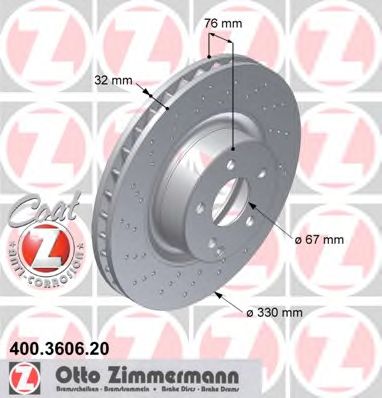 ZIMMERMANN - 400.3606.20 - Диск гальмівний