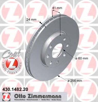 ZIMMERMANN - 430.1482.20 - диск гальмівний Coat Z