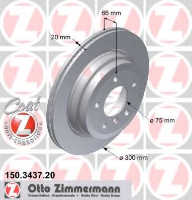 ZIMMERMANN - 150.3437.20 - диск гальмівний Coat Z