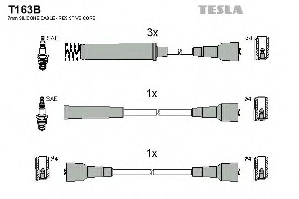 TESLA - T163B - Комплект кабелів високовольтних