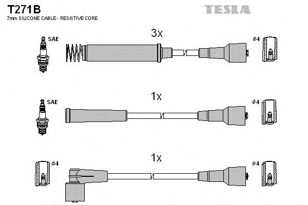TESLA - T271B - Комплект кабелів високовольтних