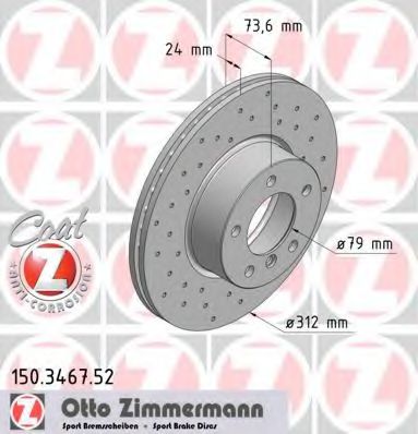 ZIMMERMANN - 150.3467.52 - Диск гальмівний