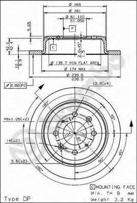 BREMBO - 08.7104.75 - Тормозной диск