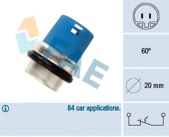 FAE - 35300 - Датчик температури VW  85- (голубий)