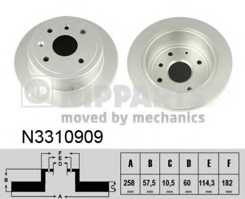 NIPPARTS - N3310909 - Диск тормозной Chevrolet LACETTI 05- (пр-во Nipparts)