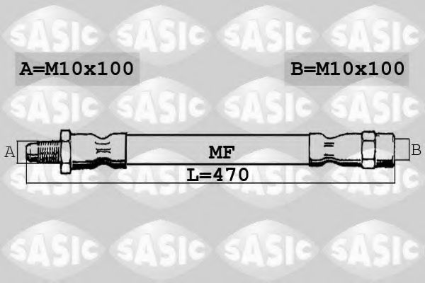 SASIC - SBH0180 - Шланг торм. передний, 96-08 L=470mm
