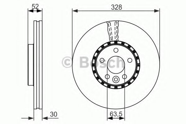 BOSCH - 0 986 479 621 - Гальмівний диск передній Volvo XC 60,  08-