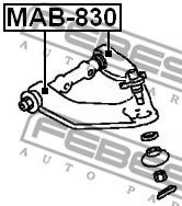 FEBEST - MAB-830 - С/блок верх. важеля перед. ниж. Mitsubishi Pajero 91-
