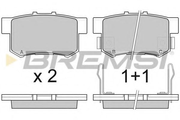 BREMSI - BP2750 - Тормозные колодки зад. Civic 98-01/CR-V 01-06 (Akebono) (47,5x89x14,5)